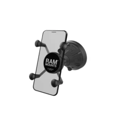 RAM Mounts Mighty Buddy Saugfuss-Halterung mit X-Grip Halteklammer für Smartphones bis 82,6 mm Breite - direkte Anbindung