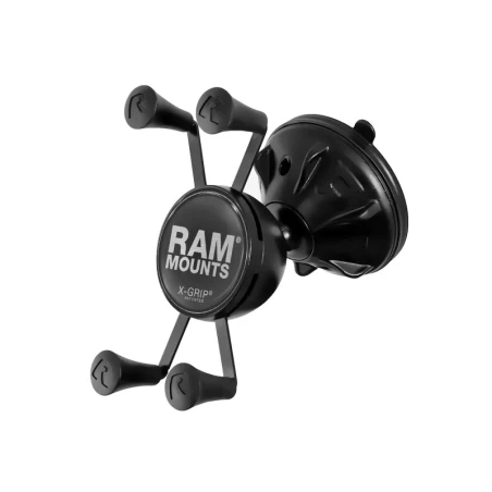 RAM Mounts Mighty Buddy Saugfuss-Halterung mit X-Grip Halteklammer für Smartphones bis 82,6 mm Breite - direkte Anbindung