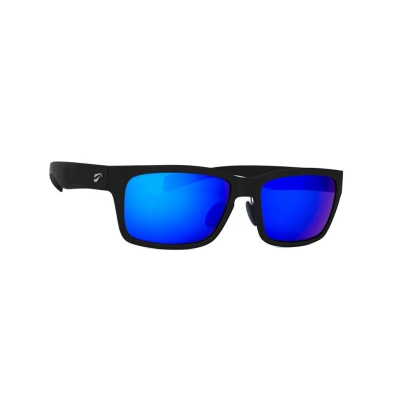 Flying Eyes Sonnenbrille Kingfisher Standard - Rahmen matt-schwarz, Linsen saphirblau (verspiegelt)