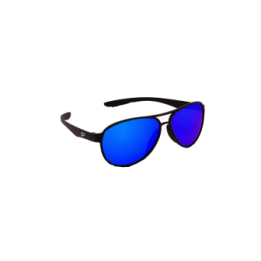 Flying Eyes Sunglasses Kestrel Aviator - Matte Black Frame, Sapphire Blue Lenses (Mirrored)