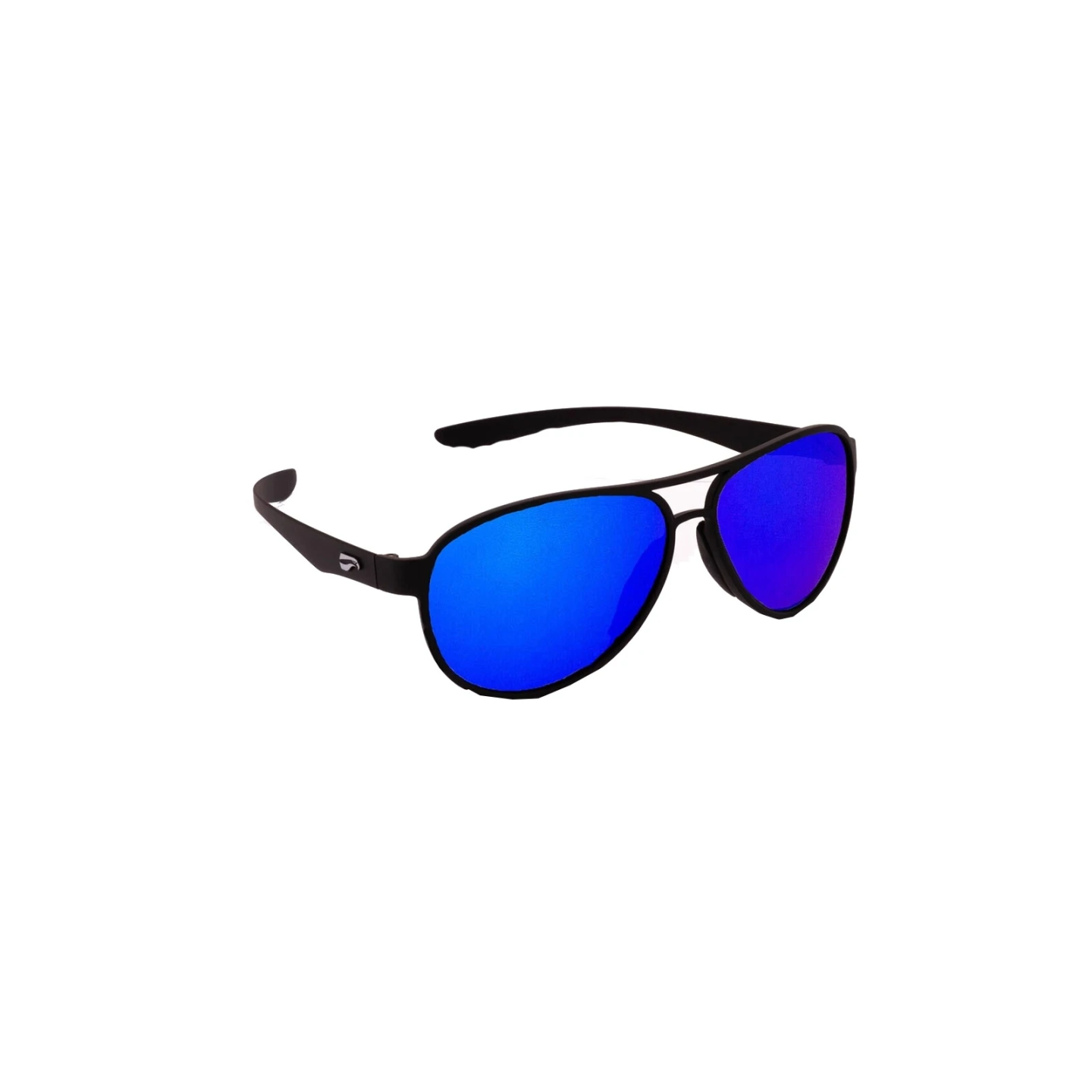 Flying Eyes Sunglasses Kestrel Aviator - Matte Black Frame, Sapphire Blue Lenses (Mirrored)