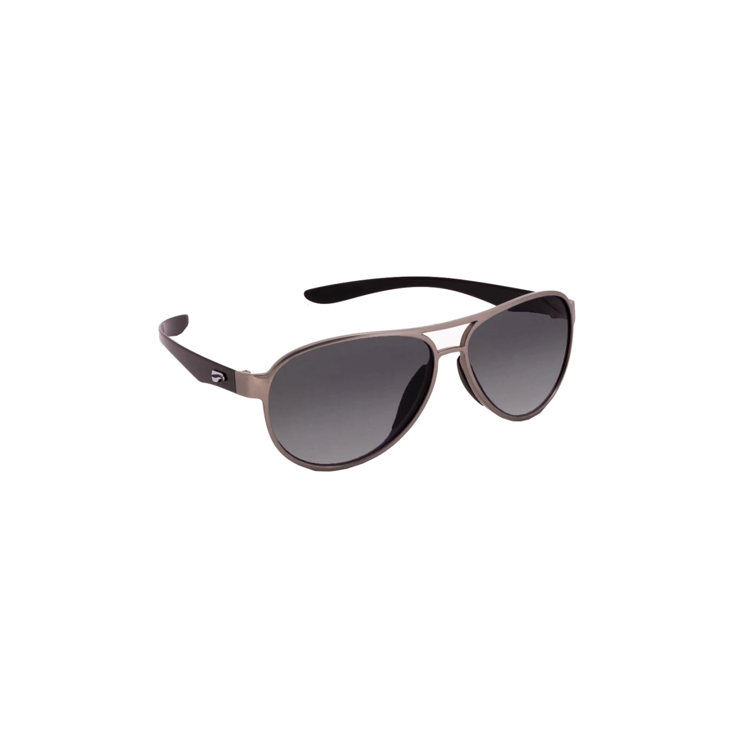 Flying Eyes Sunglasses Kestrel Aviator - Silver Frame with Black Temples, Grey Lenses (Gradient)