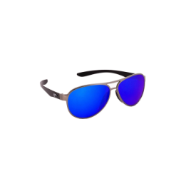 Flying Eyes Sunglasses Kestrel Aviator - Silver Frame with Black Temples, Sapphire Blue Lenses (Mirrored)