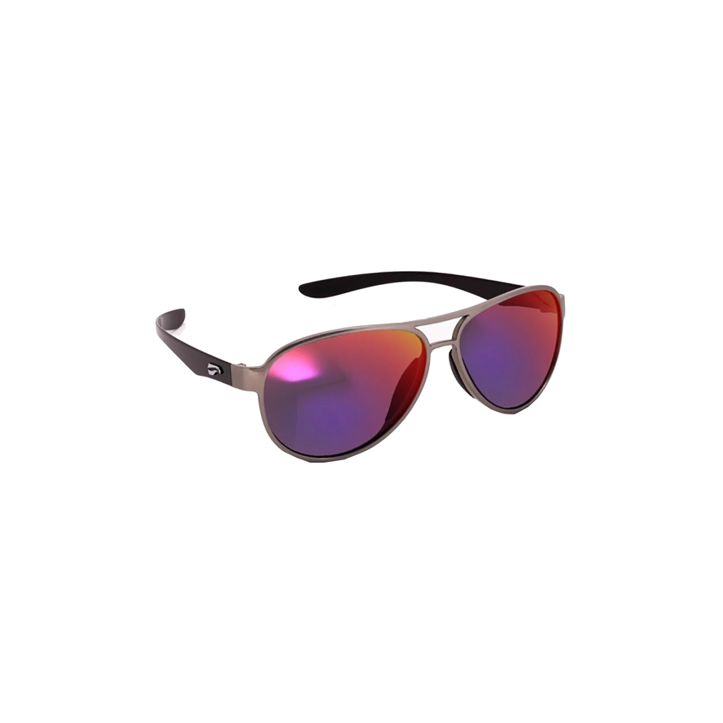 Flying Eyes Sunglasses Kestrel Aviator - Silver Frame with Black Temples, Sunset Lenses (Mirrored)