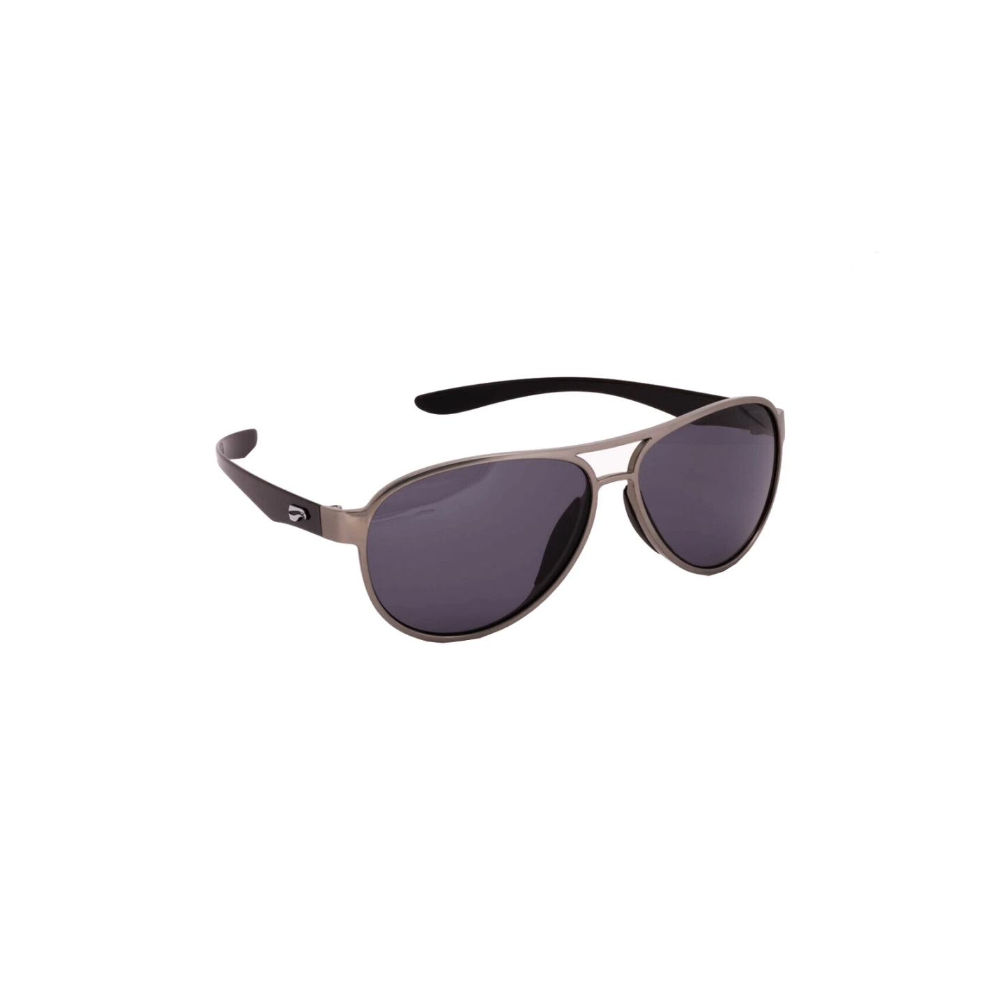 Flying Eyes Sunglasses Kestrel Aviator - Silver Frame with Black Temples, Grey Lenses