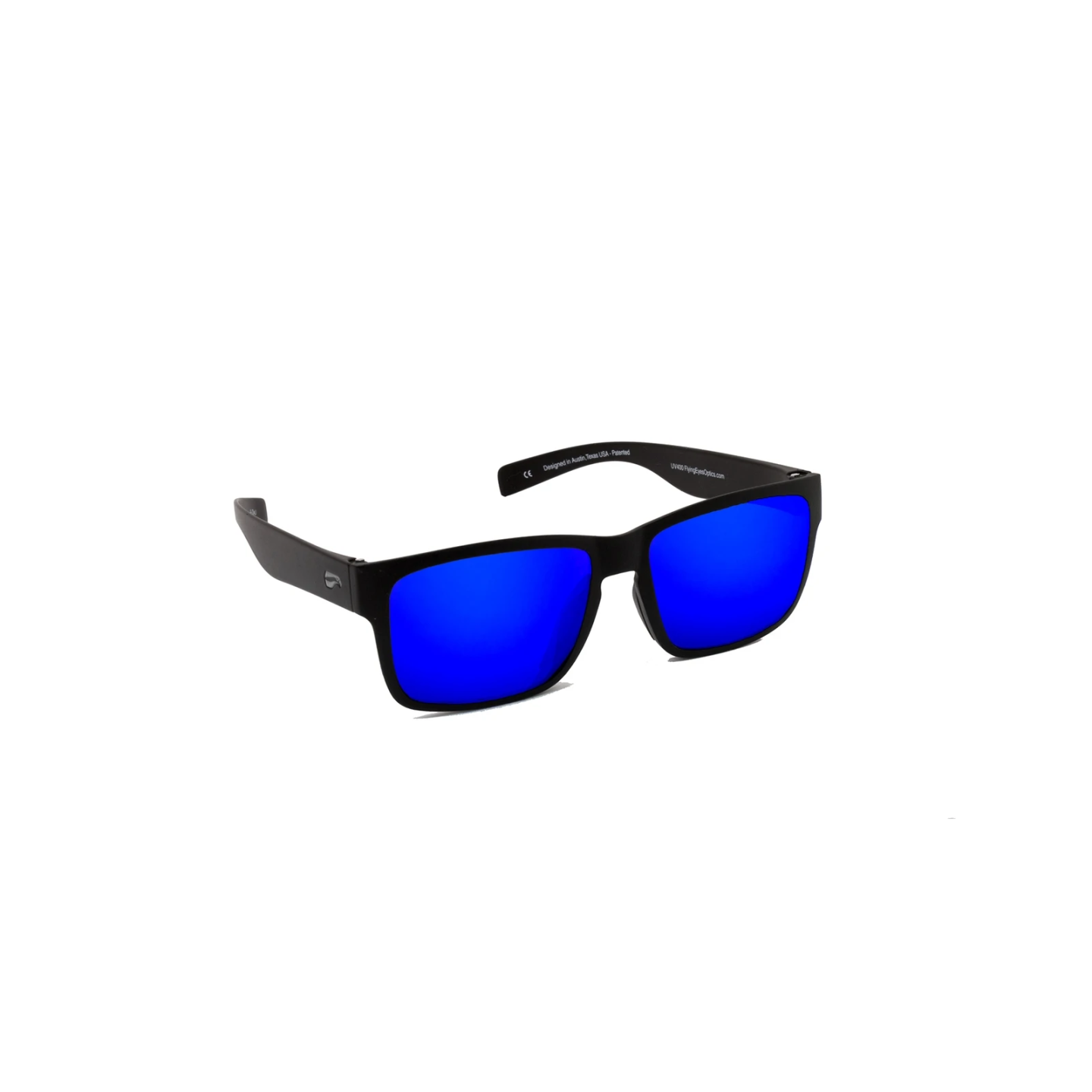 Flying Eyes Sunglasses Kingfisher - Matte Black Frame, Sapphire Blue Lenses (Mirrored)