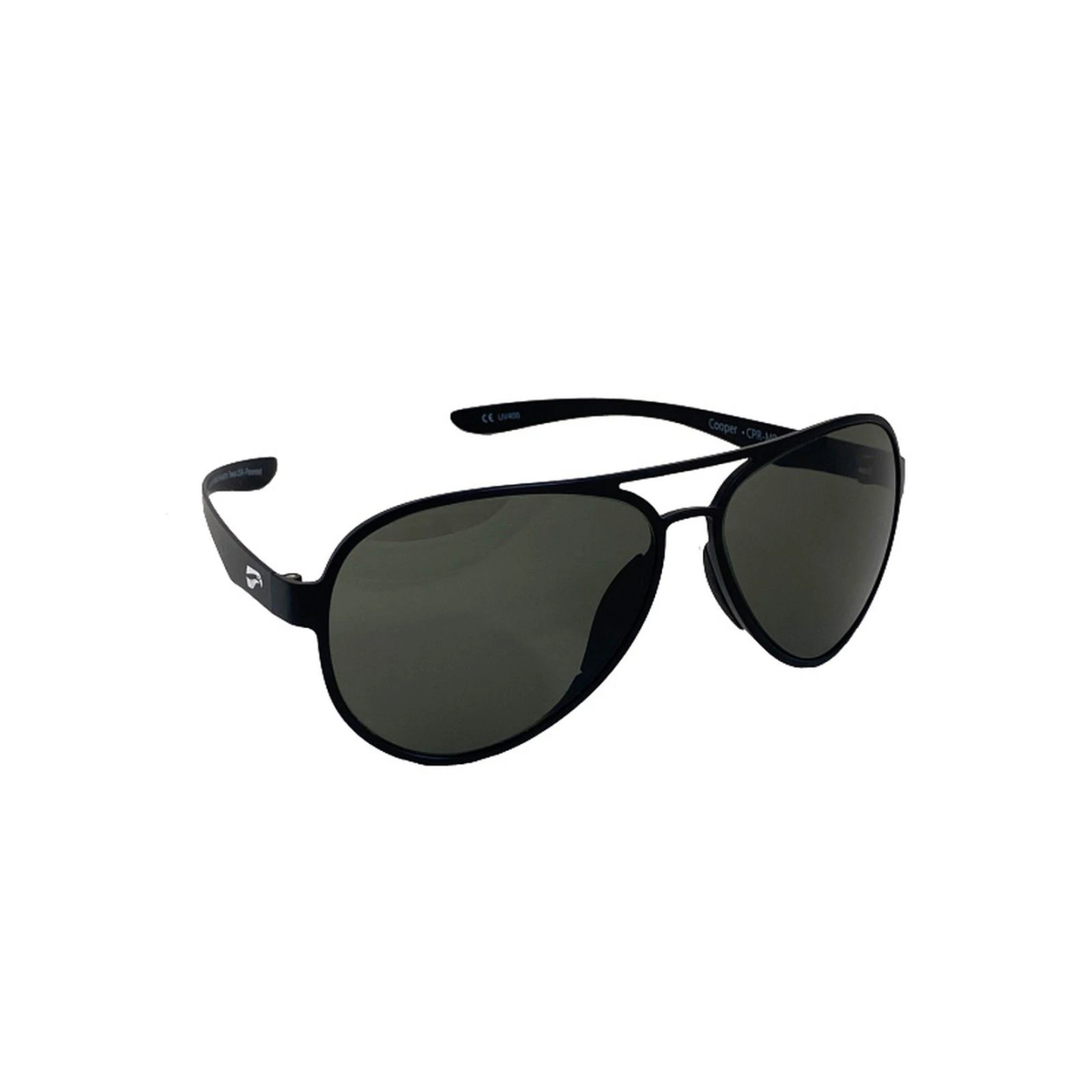 Flying Eyes Sunglasses Cooper Aviator Standard - Matte Black Frame, G15 (neutral green) Lenses