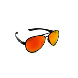 Flying Eyes Sunglasses Cooper Aviator Standard - Matte Black Frame, Mirrored Rose Lenses
