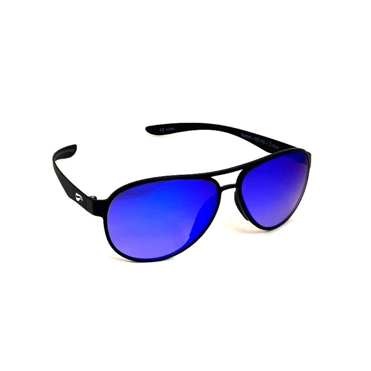 Flying Eyes Sunglasses Cooper Narrow (Kestrel) - Matte Black Frame, Gradient Mirrored Sapphire Lenses