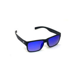 Flying Eyes Sunglasses Kingfisher Narrow (Osprey) - Matte Black Frame, Gradient Mirrored Sapphire Lenses