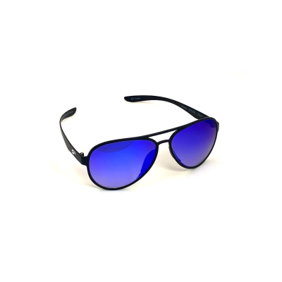 Flying Eyes Sonnenbrille Cooper Aviator Standard - Rahmen matt schwarz, Linsen saphirblau (Verlauf, verspiegelt)