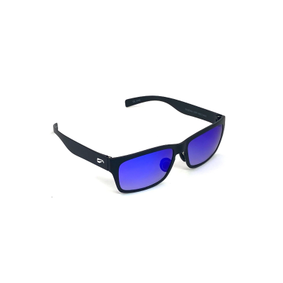 Flying Eyes Sonnenbrille Kingfisher Standard - Rahmen matt-schwarz, Linsen saphirblau (Verlauf, verspiegelt)