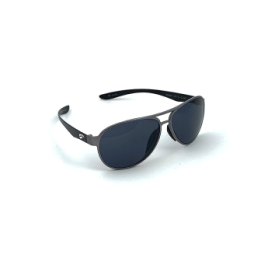 Flying Eyes Sunglasses Cooper Narrow (Kestrel) - Silver Front Frame, Dark Solid Gray Lenses