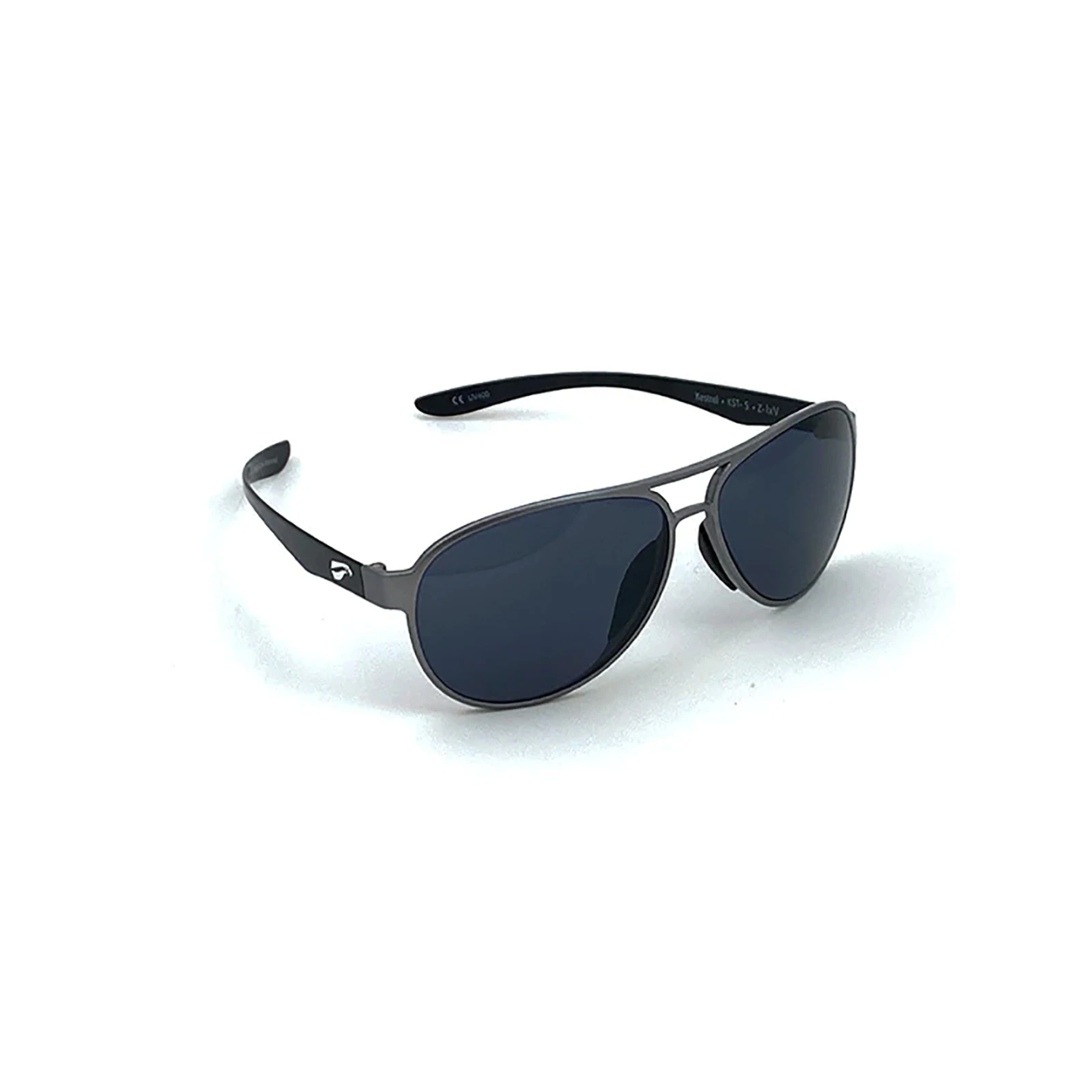 Flying Eyes Sunglasses Cooper Narrow (Kestrel) - Silver Front Frame, Dark Solid Gray Lenses
