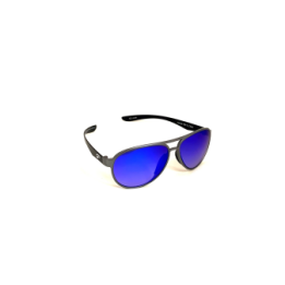 Flying Eyes Sunglasses Cooper Narrow (Kestrel) - Silver Front Frame, Gradient Mirrored Sapphire Lenses