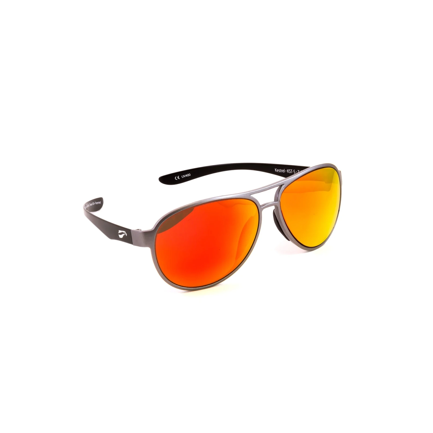 Flying Eyes Sunglasses Cooper Narrow (Kestrel) - Silver Front Frame, Mirrored Rose Lenses