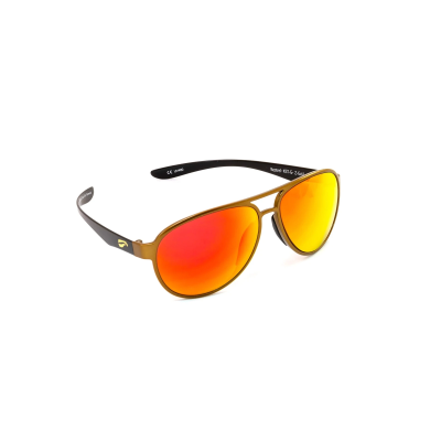 Flying Eyes Sonnenbrille Cooper Narrow (Kestrel) - Rahmen goldfarben mit schwarzen Bügeln, Linsen rosenfarben (verspiegelt)