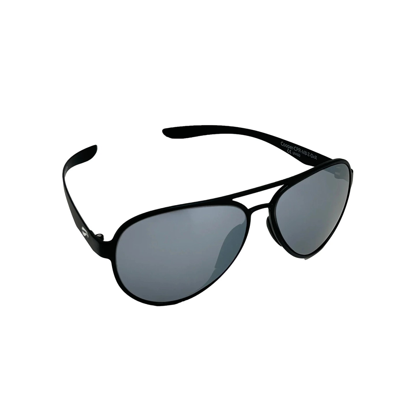 Flying Eyes Sunglasses Cooper Aviator Standard - Matte Black Frame, Mirrored Onyx Lenses