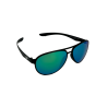 Flying Eyes Sunglasses Cooper Narrow (Kestrel) - Matte Black Frame, Mirrored Emerald Lenses