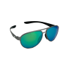 Flying Eyes Sunglasses Cooper Narrow (Kestrel) - Silver Front Frame, Mirrored Emerald Lenses