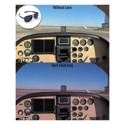 Flying Eyes Sonnenbrille Cooper Narrow (Kestrel) - Rahmen goldfarben mit schwarzen Bügeln, Linsen grau (dunkel)