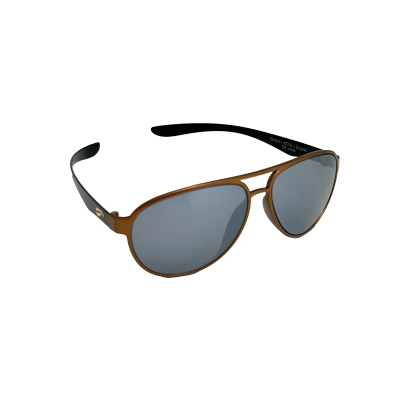Flying Eyes Sonnenbrille Cooper Narrow (Kestrel) - Rahmen goldfarben mit schwarzen Bügeln, Linsen onyxfarben (verspiegelt)