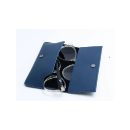 Flying Eyes Soft Etui für Sonnenbrillen mit Clip-Ons - blau, Magnetverschluss