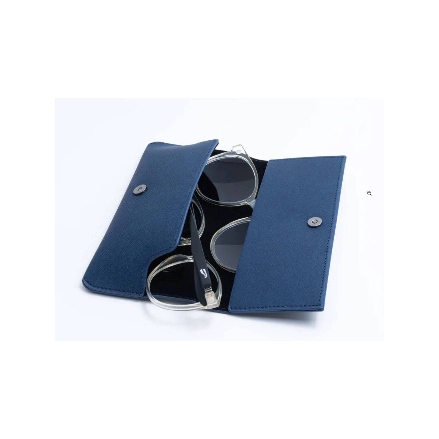 Flying Eyes Soft Etui für Sonnenbrillen mit Clip-Ons - blau, Magnetverschluss