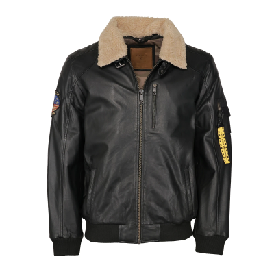 TOP GUN Rafel - Lederblouson, schwarz, Größe 54