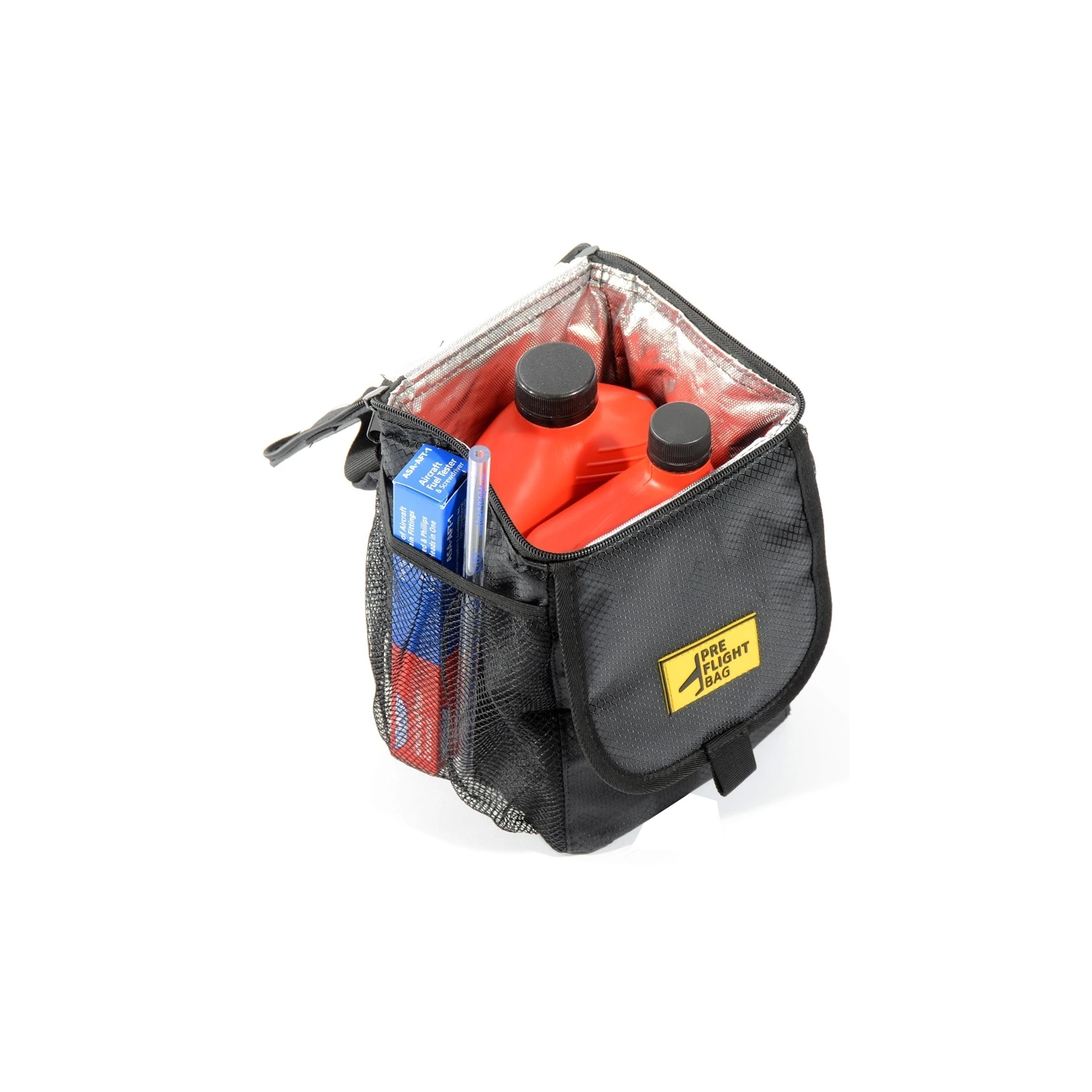 PreFlight Bag - Bag for Oil Bottles, Fuel Tester and More, Nylon, Black