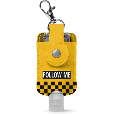 Hygiene-Schlüsselanhänger FOLLOW ME - mit 50 ml Desinfektionsgel-Flasche