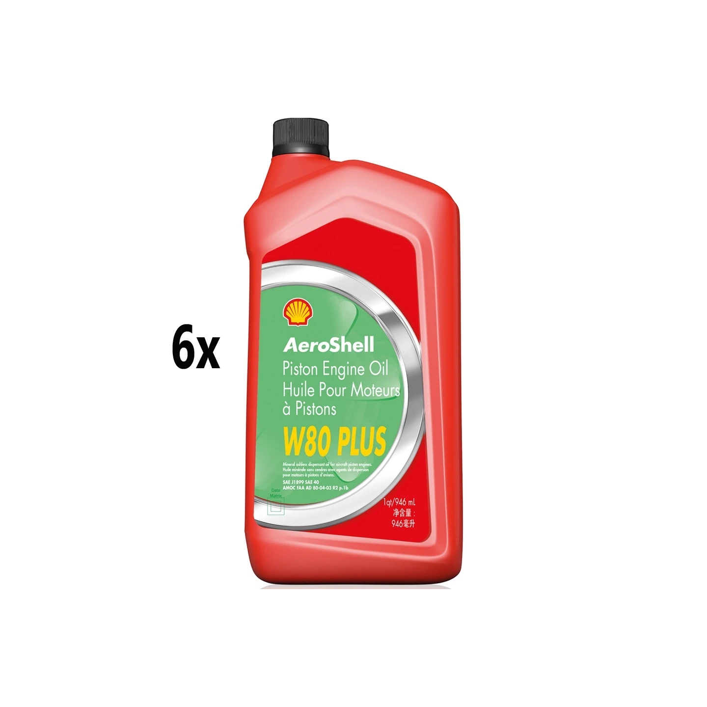 AeroShell Oil W80PLUS - Box (6x 1 AQ Bottles, US-Q