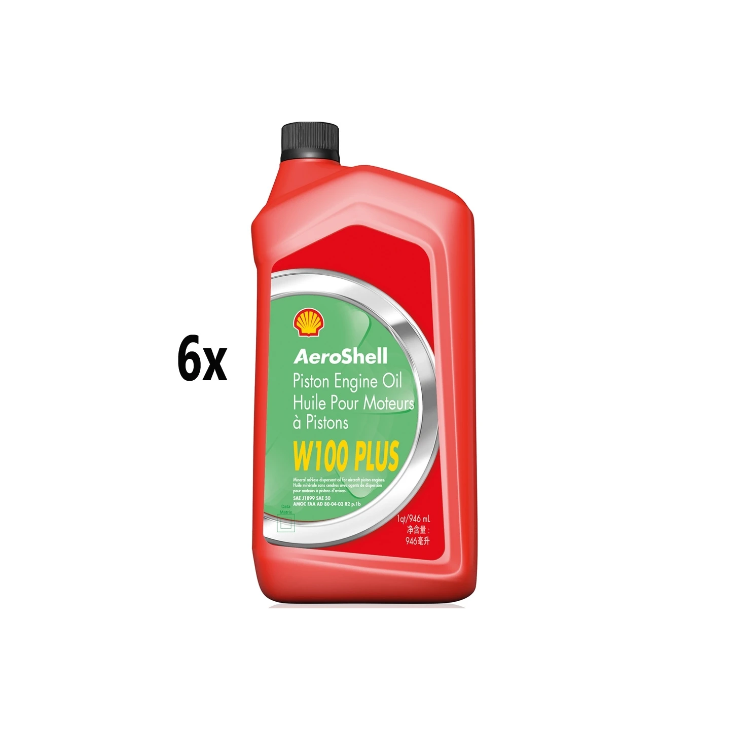 AeroShell Oil W100 PLUS - Box (6x 1 AQ Bottles, US