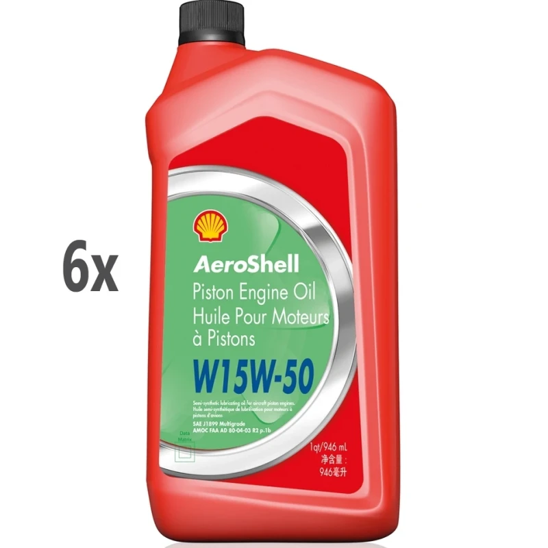 AeroShell Oil W 15W-50 (multigrade) - Karton (6x 1 AQ Flaschen, US-Quart)