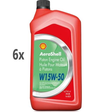 AeroShell Oil W 15W-50 (multigrade) - Karton (6x 1 AQ Flaschen, US-Quart)