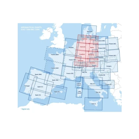 Satz DFS Segelflugkarten Deutschland 2025 - ohne Folie, plano