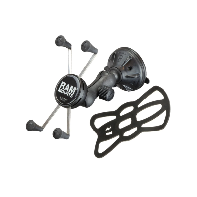 RAM Mounts X-Grip Saugfuss-Halterung für Smartphones bis 114,3 mm Breite - B-Kugel (1 Zoll), kurzer Verbindungsarm (ca. 50 mm)