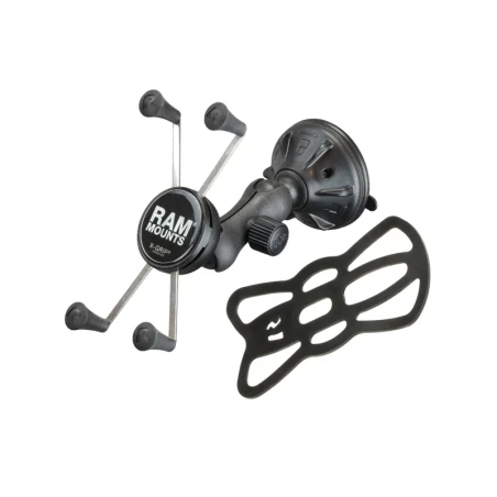 RAM Mounts X-Grip Saugfuss-Halterung für Smartphones bis 114,3 mm Breite - B-Kugel (1 Zoll), kurzer Verbindungsarm (ca. 50 mm)