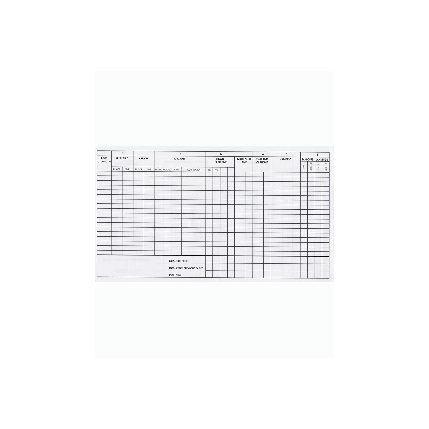 Jeppesen European Pilot Logbook - Hardcover, appro