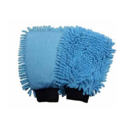 ROTWEISS - Microfibre glove Rasta - blue, two cleaning sides