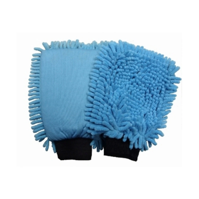 ROTWEISS - Mikrofaserhandschuh Rasta - blau, zwei Reinigungsseiten