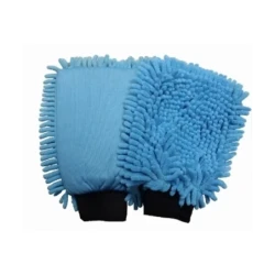 ROTWEISS - Mikrofaserhandschuh Rasta - blau, zwei Reinigungsseiten