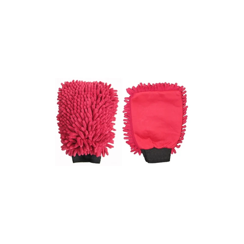 ROTWEISS - Mikrofaserhandschuh Rasta - rot, zwei Reinigungsseiten