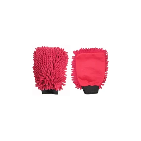 ROTWEISS - Mikrofaserhandschuh Rasta - rot, zwei Reinigungsseiten