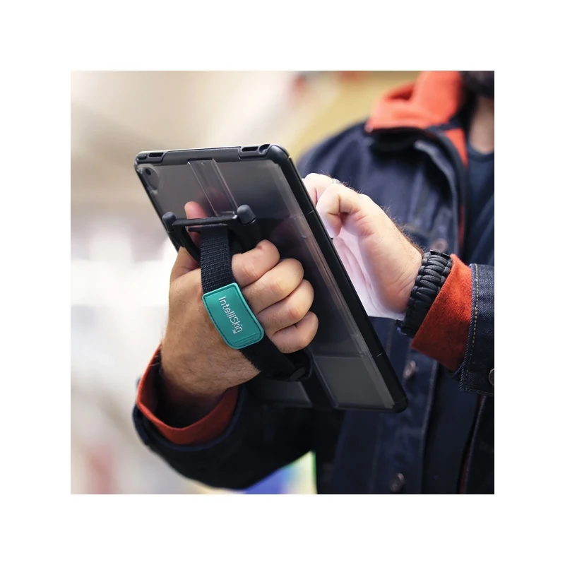 Handschlaufe mit Snap On Quick Release Adapter für OtterBox uniVERSE Gehäuse (Apple iPads) - inkl. Standfunktion