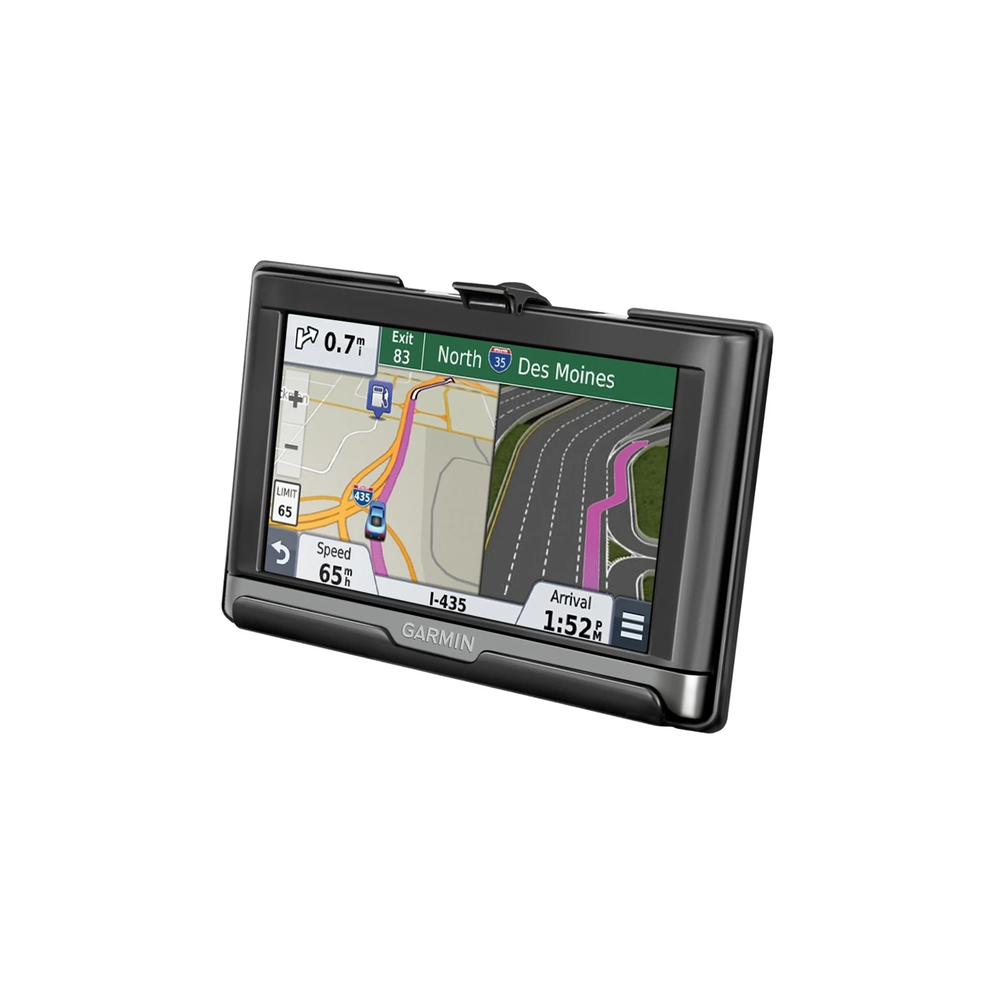 Device holder for Garmin nüvi 2557LMT/2577LT/2597LMT (without protective covers) - Diamond connection (trapezoid), screw set