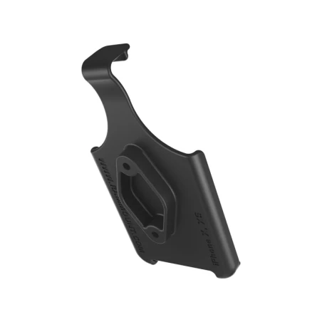 Gerätehalteschale für Apple iPhone X / Xs (ohne Schutzhüllen etc.) - 2-Loch AMPS-Anbindung (Trapez), Schrauben-Set