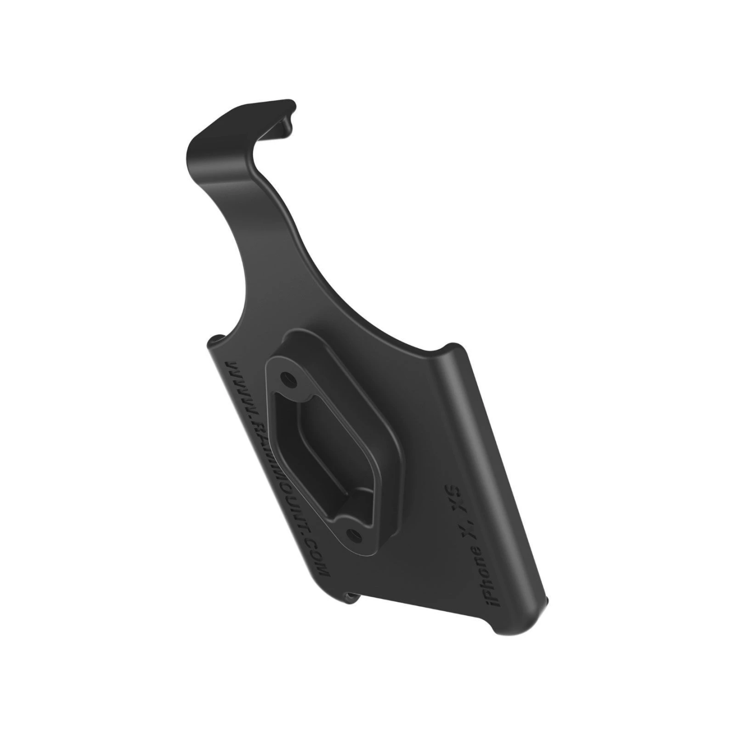 Device holder for Apple iPhone X / Xs (without protective covers etc.) - 2-hole AMPS connection (trapezoid), screw set