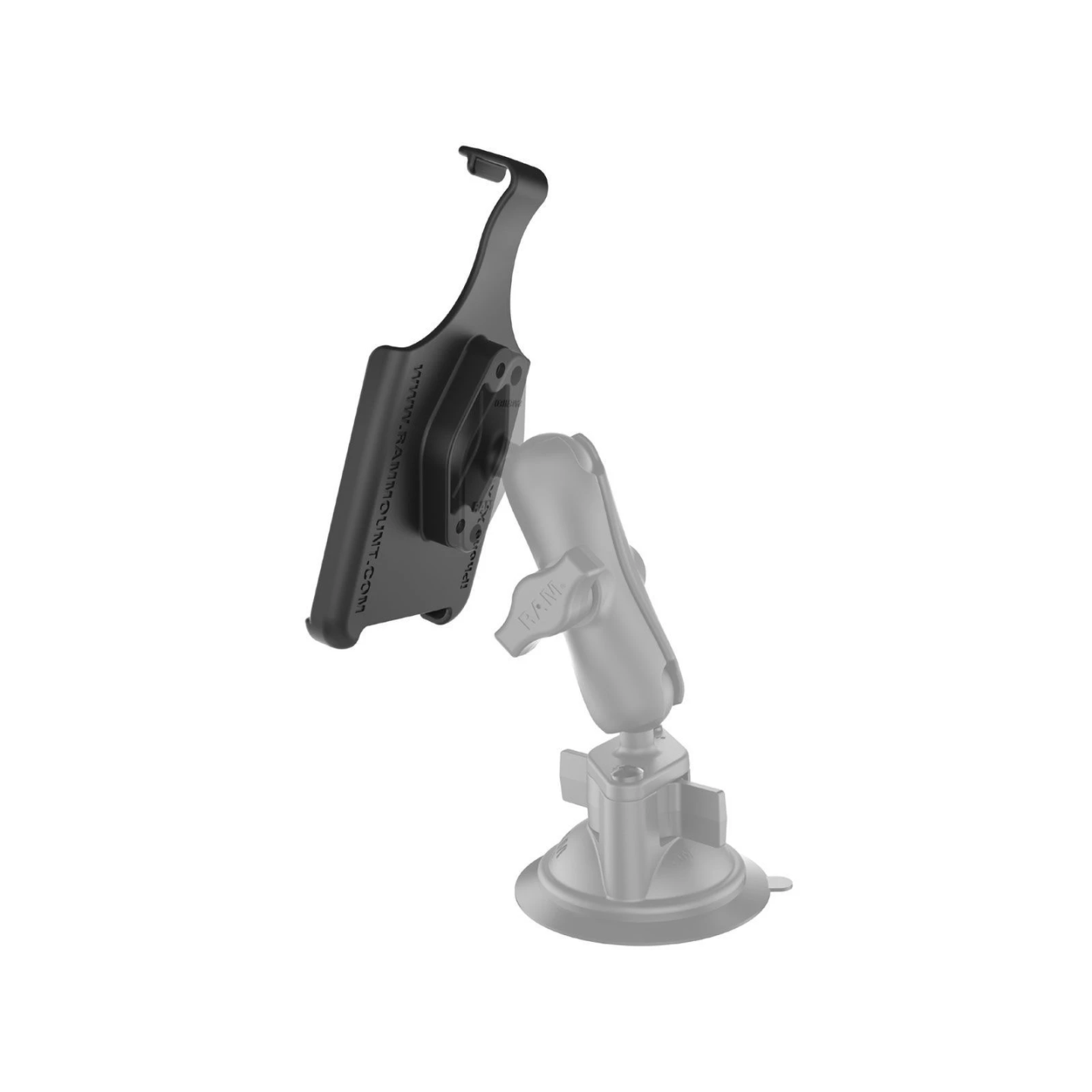 Device holder for Apple iPhone X / Xs (without protective covers etc.) - 2-hole AMPS connection (trapezoid), screw set
