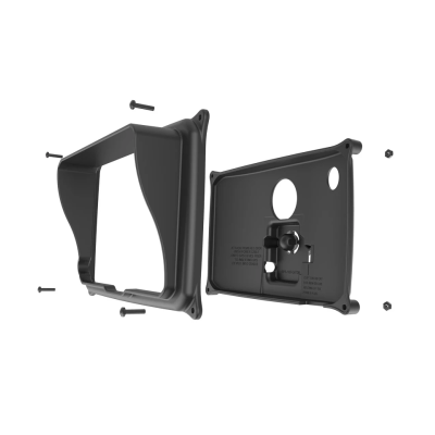 Sicherheitsgehäuse für Garmin Dezl 770LMTHD (ohne Schutzhüllen) - Diamond-Anbindung (Trapez), Schrauben-Set